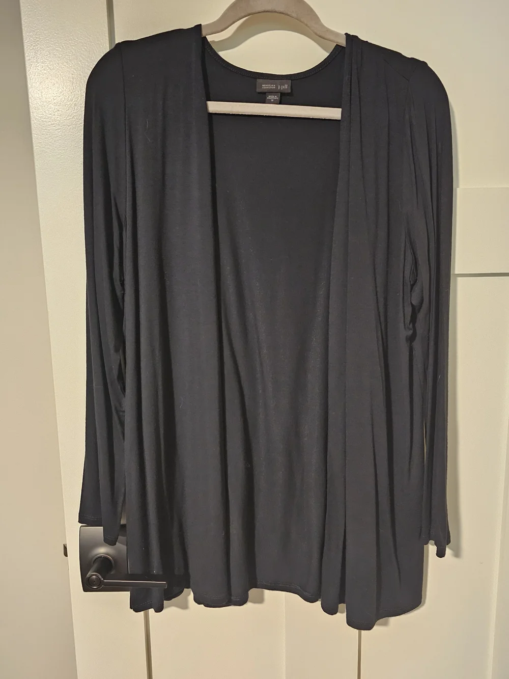 J.Jill Wearever Black Open-Front Long Sleeve Cardigan